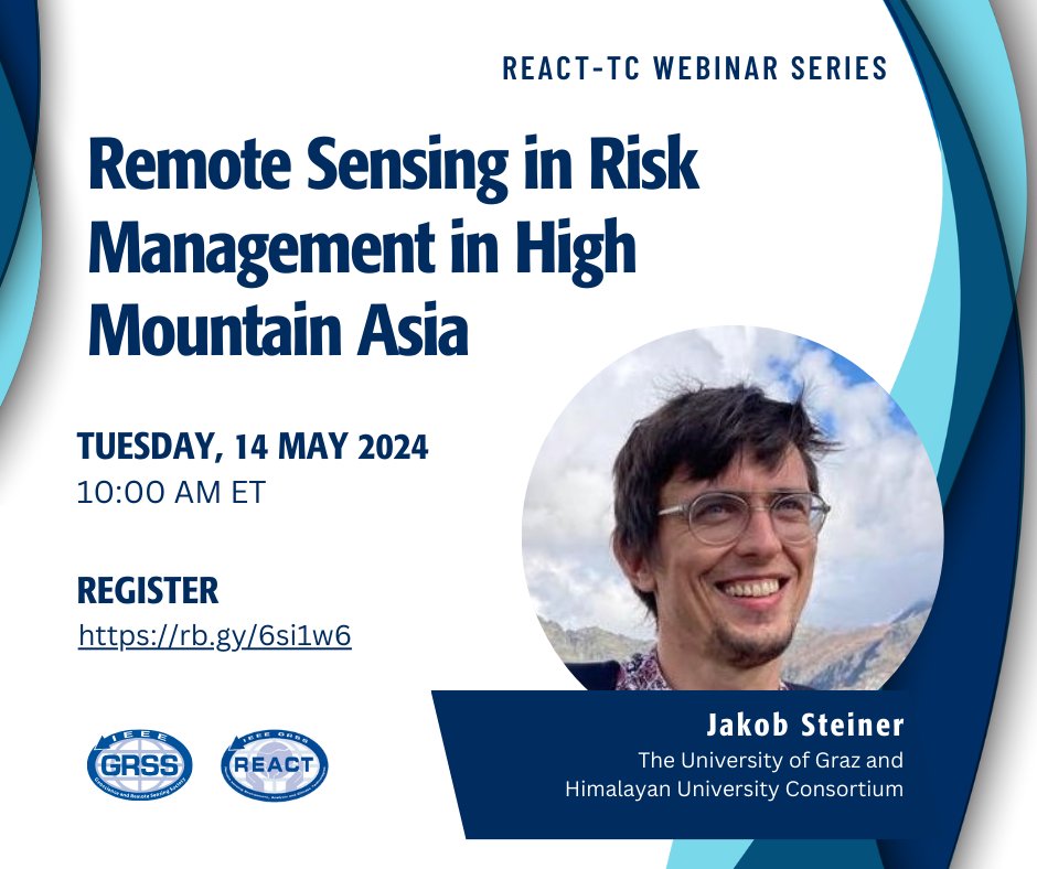 Join us on May 14th for an illuminating webinar on 'Remote Sensing in Risk Management in High Mountain Asia', sponsored by @IEEE_GRSS REACT TC.

Register here: rb.gy/6si1w6
Details: hkh.pub/4a2et5x