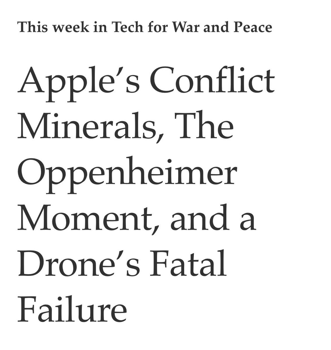 The interconnected events that we can’t hide from, and the fact that technology can also kill us. idakymmer.com/tech-for-war-a…