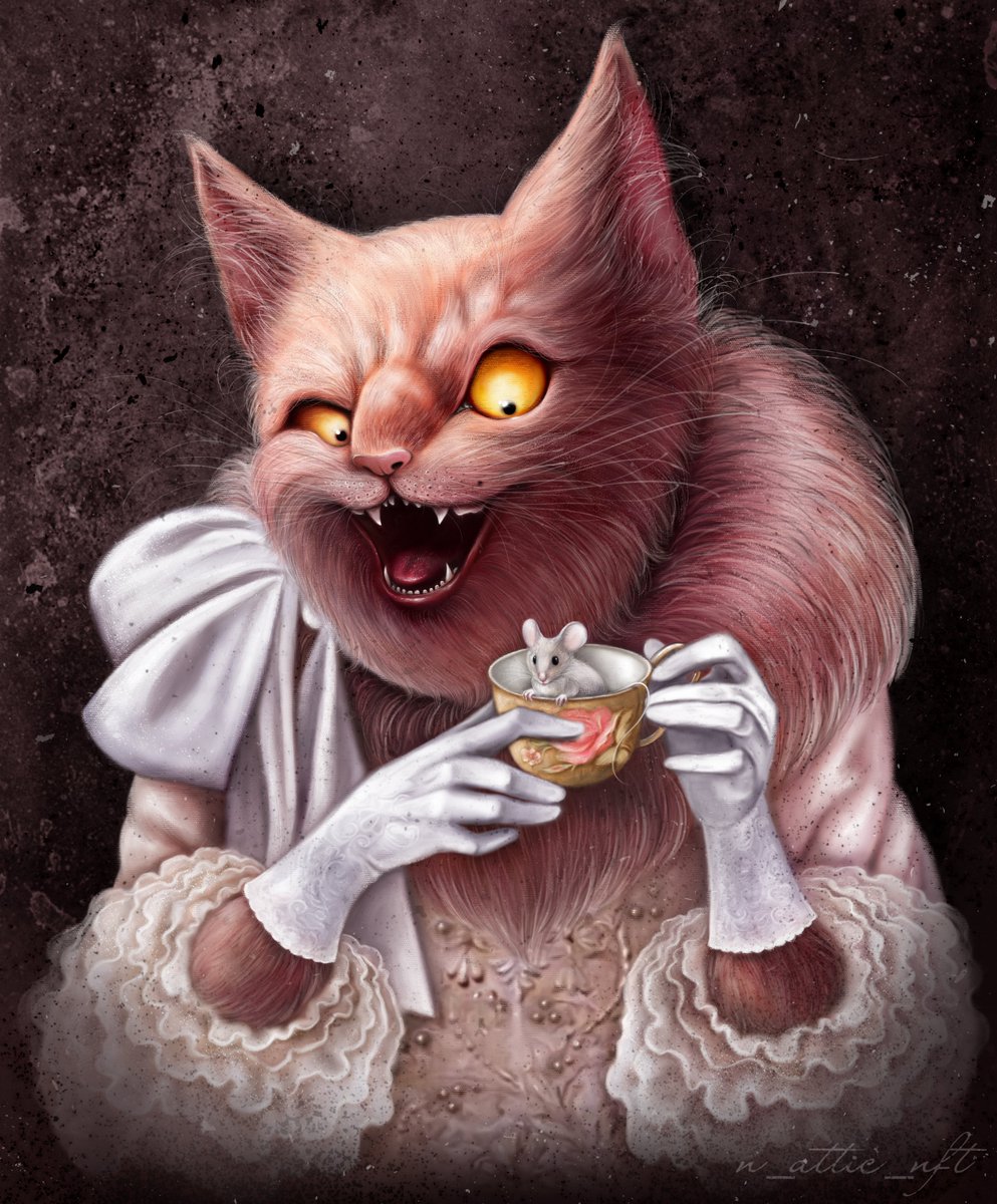 Five o'clock Tea She's a gorgeous and sophisticated, but sometimes predator's instinct takes over...
<a href="/foundation/">Foundation 🌐</a>

#beautifulbizarre #1of1 #n_attic_nft #NFTCommunity #nft