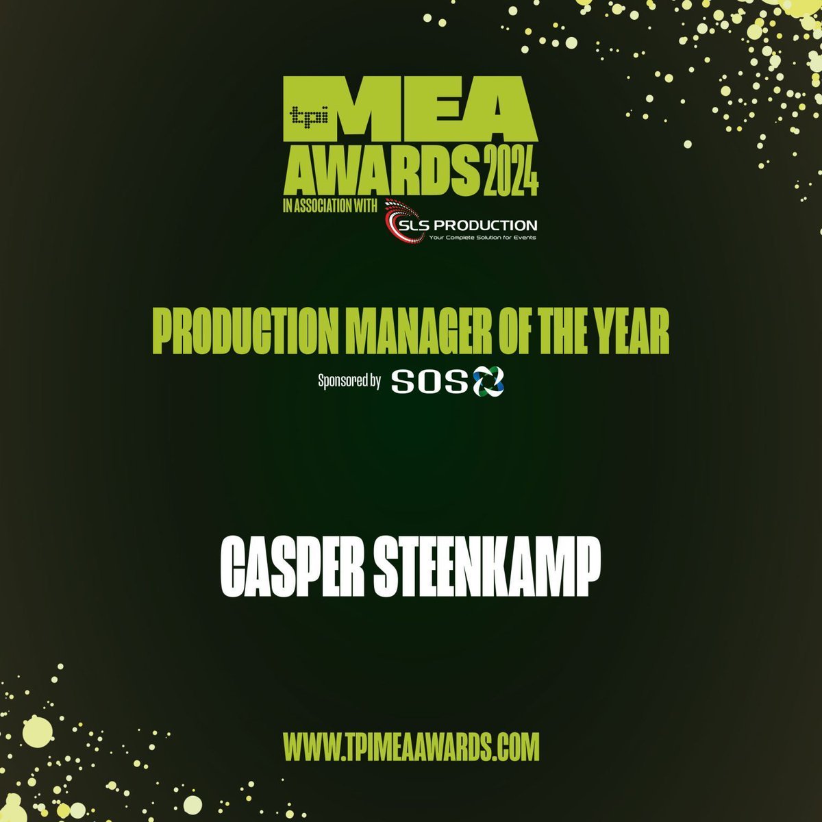 Big congratulations to our very own Casper Steenkamp for winning ‘Production Manager of the Year' at the TPiMEA Awards! Casper’s dedication and expertise sets a high standard in event production and we’re proud to have him on our team! #TPiMEAAwards #TeamSolas #EventExcellence