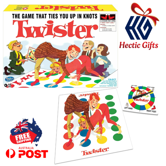 Have fun getting into a twist with the Party Game Twister!

ow.ly/OAIC50Imn1w

#New #HecticGifts #Hasbro #Twister #RetroEdition #PartyGame #BoardGame #Right #Left #Red #Yellow #Green #Blue #GameNight #Fun #Laughs #Nostalgic #Sixties #FreeShipping #OzWide #FastShipping