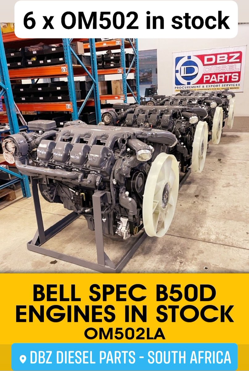 6 x #OM502LA Bell spec  #engines in stock to go!
Shipping to your location 🌍🌏🌎
#Belltrucks #Deeretrucks
#Hitachitrucks #Volvotrucks #Tombereau #MiningEquipment