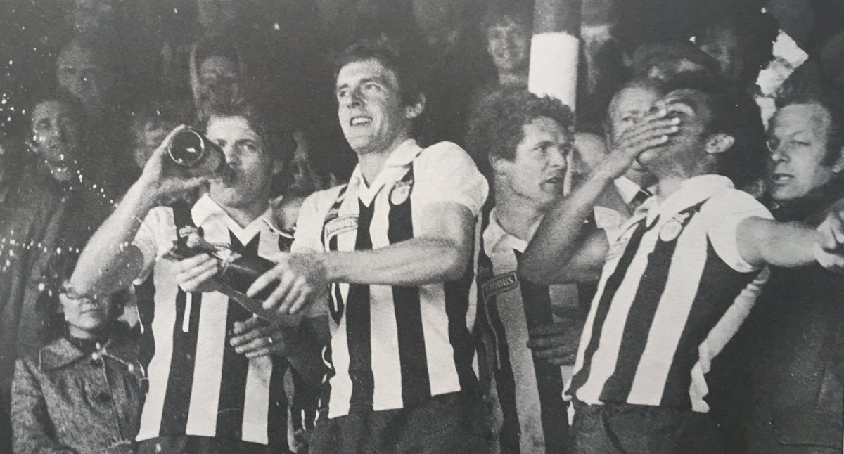 3rd May 1980 - Grimsby beat Sheffield United 4-0 at Blundell Park to take the Division Three title with a hat-trick from Kevin Drinkell and a goal from Joe Waters #GTFC Batch, D Moore, K Moore, Waters, Wigginton, Crombie, Brolly, Ford, Drinkell, Mitchell, Cumming. Att: 19,276