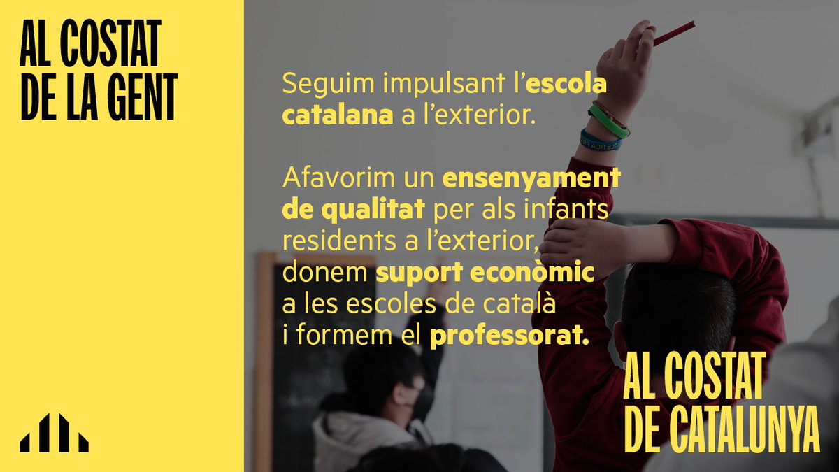 Aquest curs el govern ha començat a impulsar el model d'escola catalana a 🇬🇧 Londres i 🇩🇪 Berlin. 👅 Volem continuar desplegant l'ensenyament de la nostra llengua per tal que els infants catalans residents a l'exterior puguin aprendre-la i estimar-la.