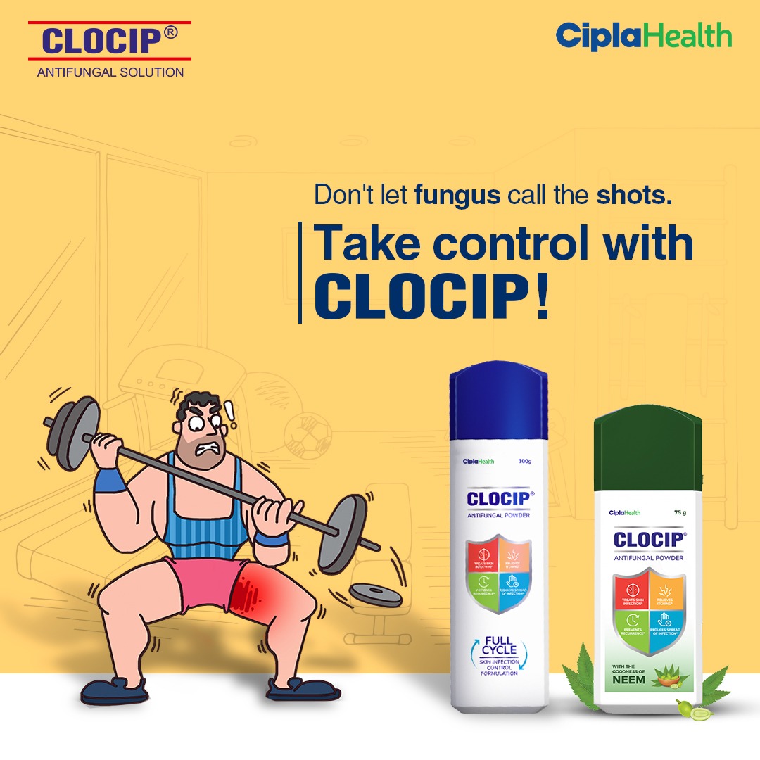 Say goodbye to itchy distractions with Clocip's Antifungal Skin Relief Dusting Powder. Available in your nearest pharmacy. ​

​To know more visit-  clocip.com

#Khujli #Ringworm #JockItch #AthletesFoot #Rashes #Clocip #Neem #AntiFungalPowder #NeemPowder #CiplaHealth