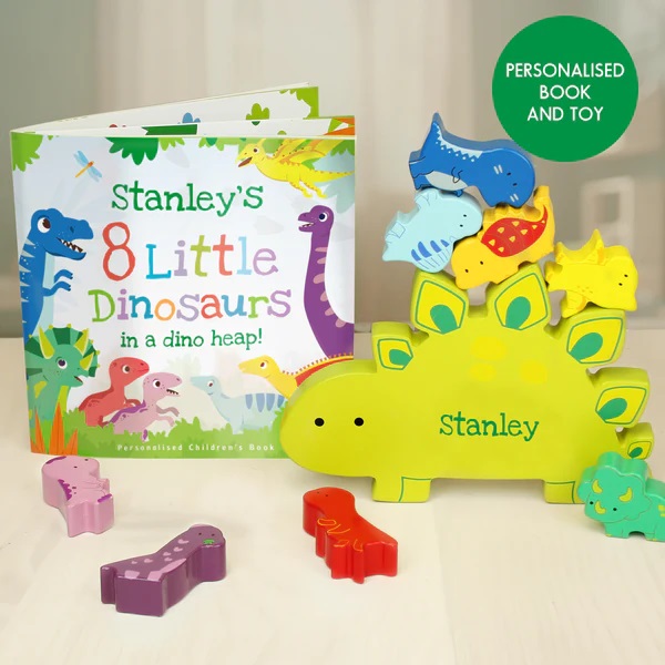 The perfect gift set for a young dinosaur loving child, it includes a personalised book as well as a personalised, wooden stacking toy lilybluestore.com/products/perso…

#giftideas #childrensgifts #dinosaur #mhhsbd  #earlybiz