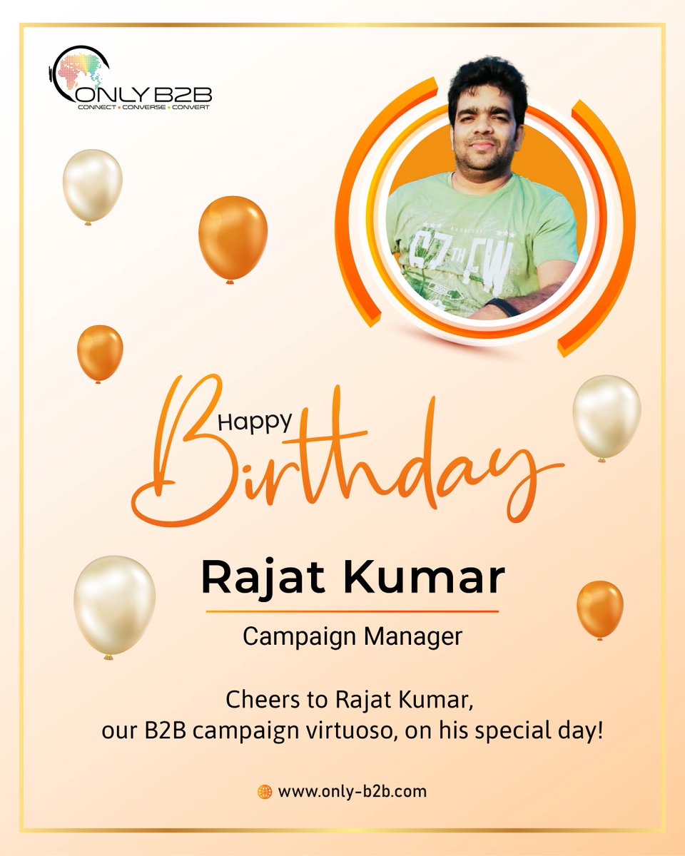 Raising a glass to Rajat, our rockstar Campaign Manager! His dedication drives quality leads & campaign success! #LeadGenHero #Teamwork #BirthdayBoy #OnlyB2B