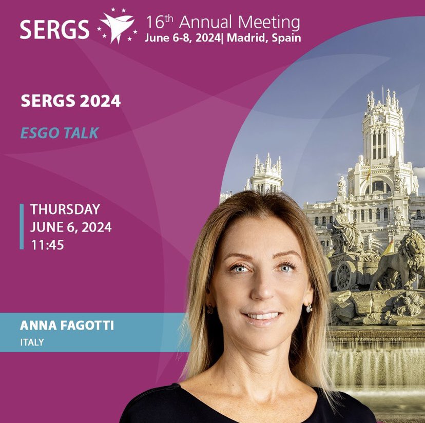 Collaboration is at the heart 🫶 of SERGS! We’re looking forward to the ESGO talk at #SERGS2024 by ESGO President Anna Fagotti on June 6! Come to SERGS 2024 in Madrid 🇪🇸 and meet us in person !
