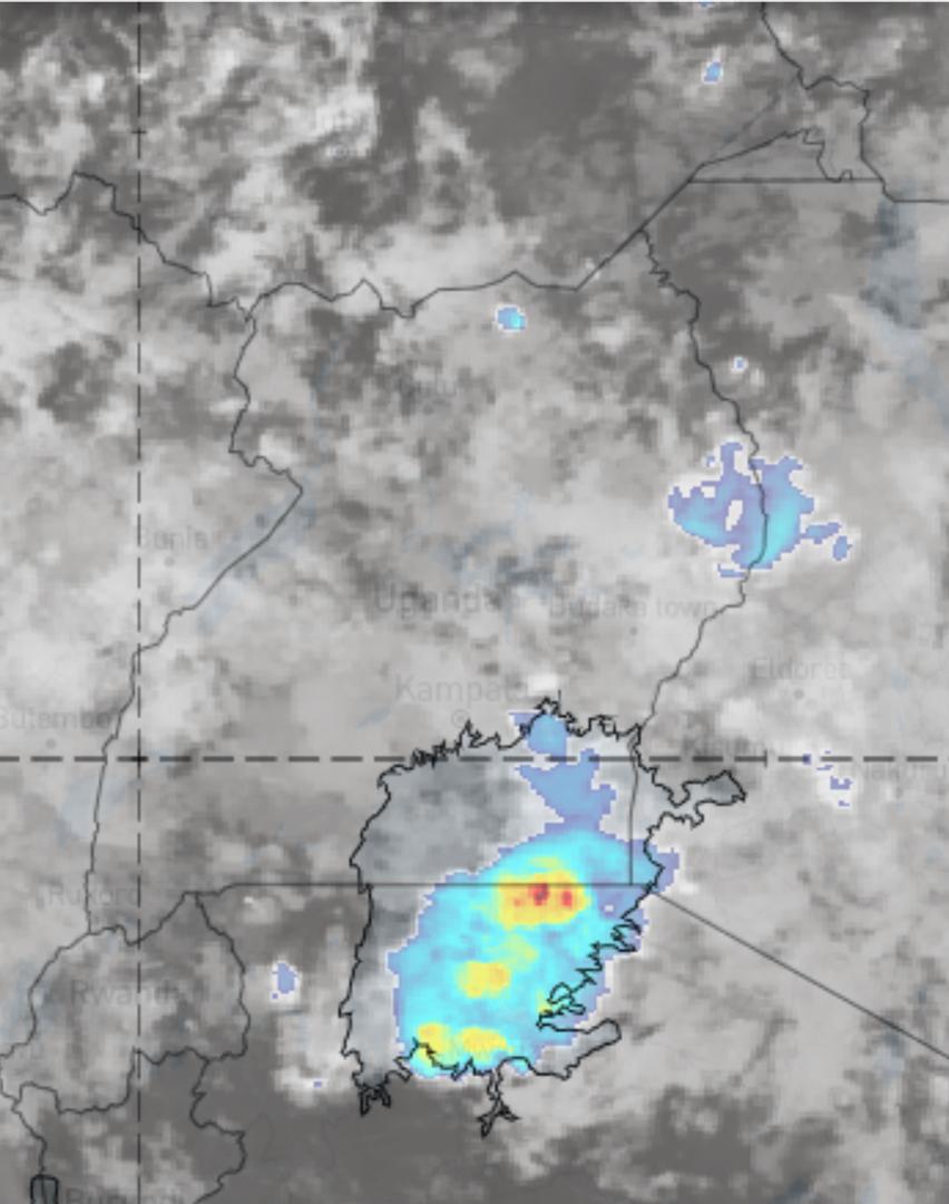 Some areas of the country are cloudy this morning with isolated showers in Central lake Victoria basin,Southwestern&Eastern region particularly Elgon areas. The rest are mostly sunny expected to break into isolated showers and thunder showers this afternoon. Update at noon.