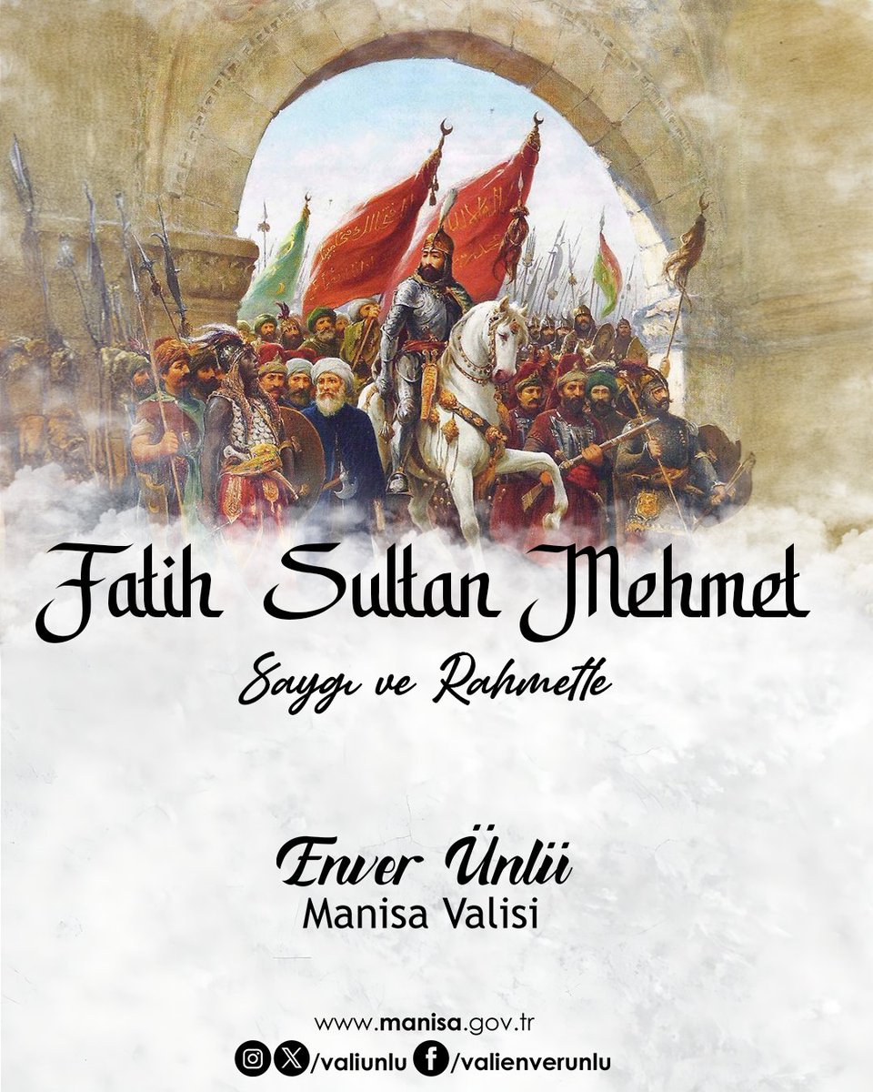 Kararlılığı ve vizyonuyla dünya tarihini değiştiren, İstanbul'u bir rüya olmaktan bir gerçeğe dönüştüren Fatih Sultan Mehmet Han'ı ölüm yıl dönümünde saygı ve rahmetle anıyorum. #FatihSultanMehmet