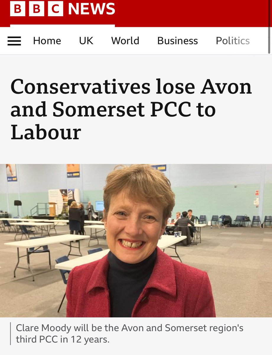 🙌 Labour has won the police and crime commissioner election in Avon and Somerset! Congratulations 🥂 to @ClareMoody4PCC who beat the Tories by more than 4,000 votes. bbc.com/news/articles/…