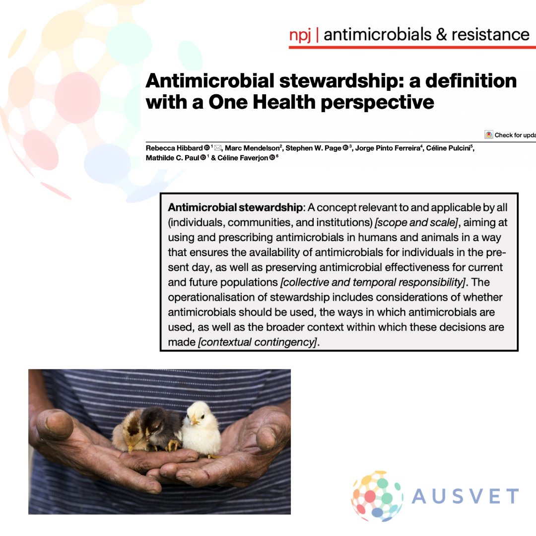 A new publication from an international collaboration of One Health experts, including members of the Ausvet Europe team! Incorporating a One Health perspective is essential towards combating antimicrobial resistance. Read at nature.com/articles/s4425… #antimicrobialstewardship