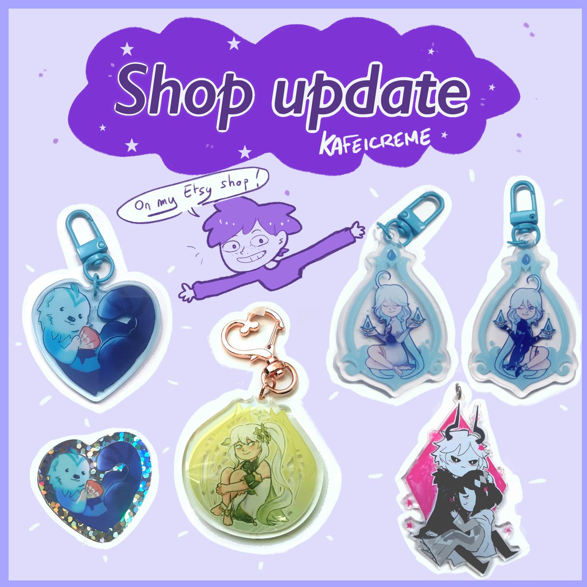 ✨ SHOP UPDATE ✨ This month will be a tough one so I updated my Etsy store !! (Link below) Likes and shares really appreciated 💜 #GenshinImpact #Fontaine #thegraygarden