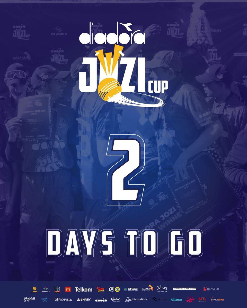 🏆 | 2 DAYS TO GO until the 3rd season of the Diadora Jozi Cup kicks off!

First Round of games take place this Sunday 5 May! 🏏✨

#LionsCricket #ThePrideOfJozi #DiadoraJoziCupS3