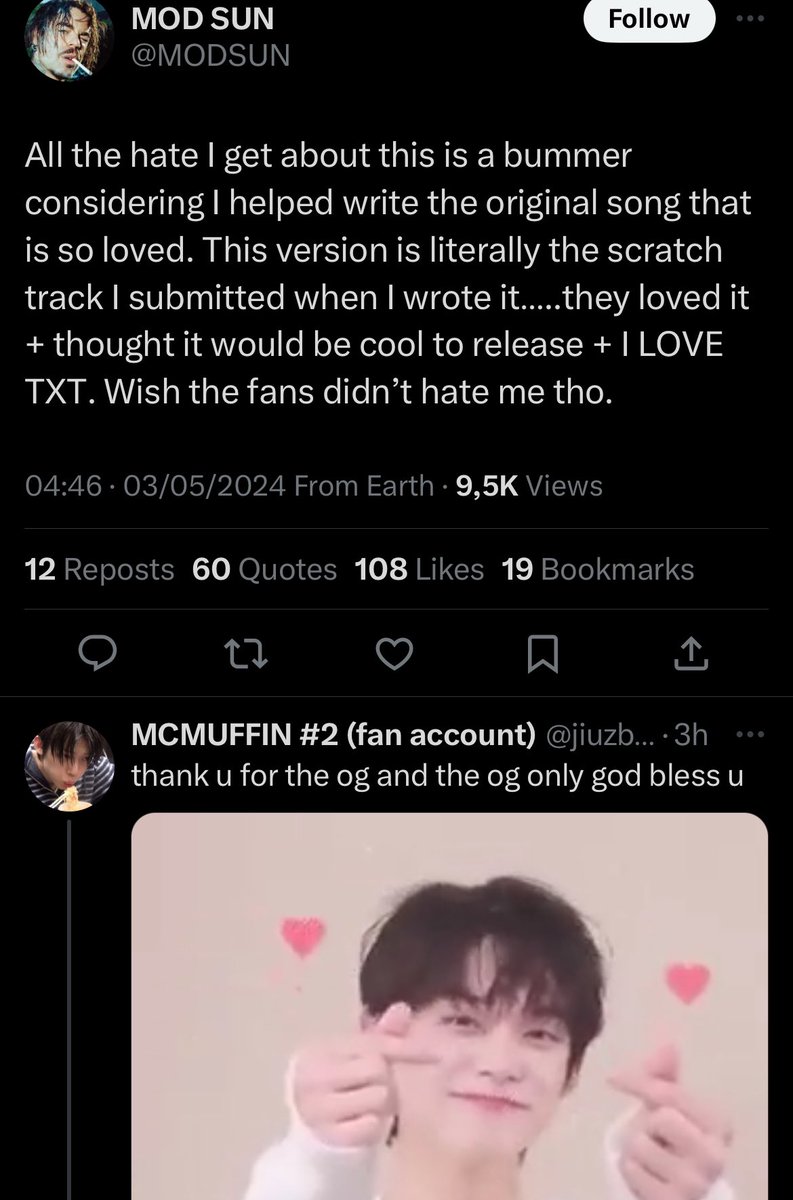 the fact that he didn’t misunderstand that she mocked him and admitted that he’s a fan of 2x2 like us 🧍

@/jiuzballz now i know why so many moas say that we should have gotten your acc s worded a long time ago. apparently it’s not the first time the op is acting like anti😐