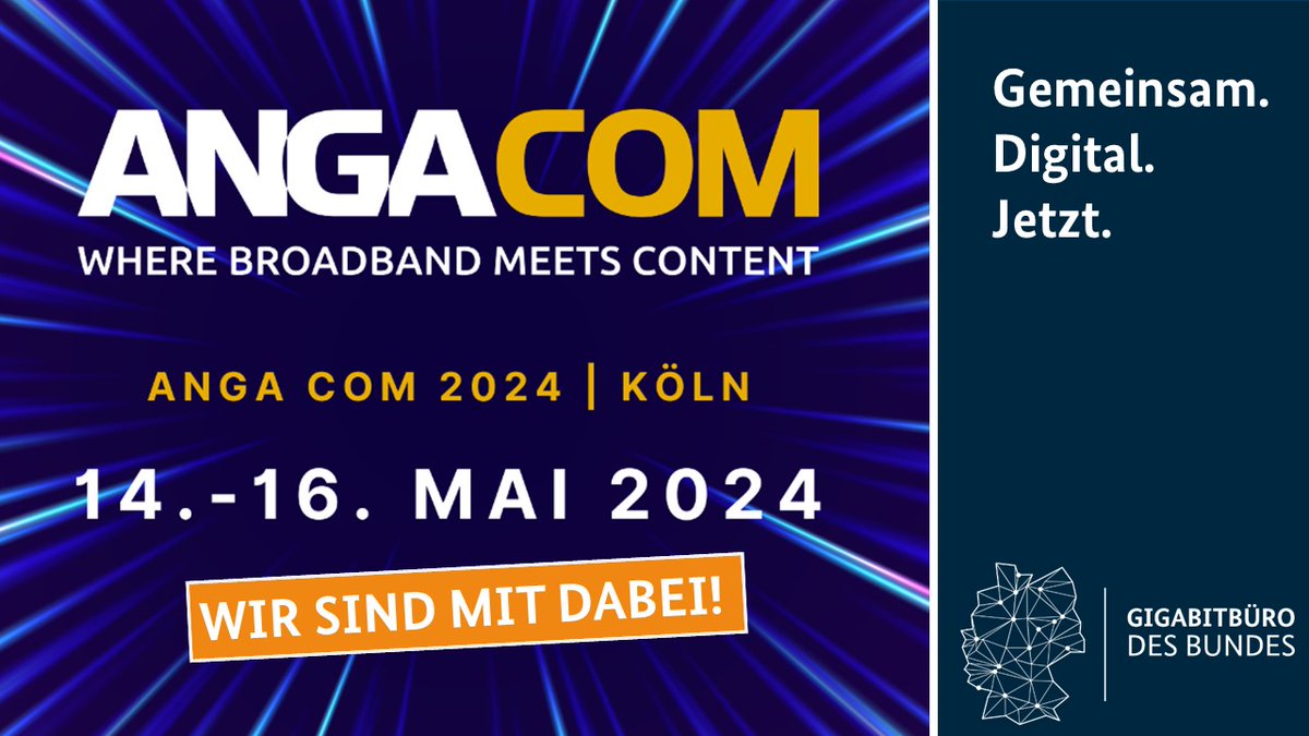 Ein #Highlight✨im Mai, auf das ich persönlich sehr gespannt bin, ist die @ANGA_COM 2024 in #Köln, bei der wir als das #Gigabitbüro des Bundes wieder #BMDV vertreten sind!  gigabitbuero.de/artikel/gigabi…