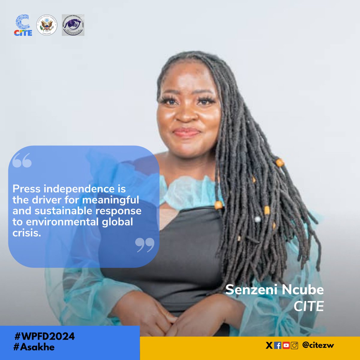 #WPFD2024: 'Press independence is the driver for a meaningful and sustainable response to the environmental global crisis'- @NcubeSenzeni #Asakhe #PressforClimateAction