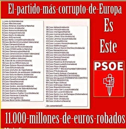 #Fangosfera #PSOECorrupción #GobiernoDeLaMentira #SanchezElSucio