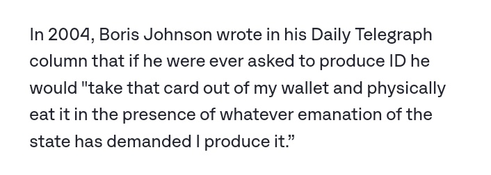 ITV news has a further detail on the story of our unlamented last PM but one not having id to vote. It seems that yesterday he broke another promise. PS. A poll of this household shows 100% believe not having id was an attention seeking stunt.