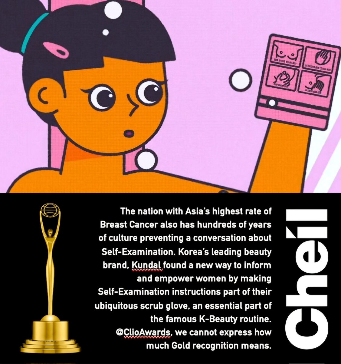 @Cheil_Worldwide x @Kundal set out to beat breast cancer in #Korea Winning #Gold @ClioAwards Awards along the way is a real honour. Massive congrats team. And huge thanks @ClioAwards jurors #IdeasThatMove  ##ThisStuffMatters
