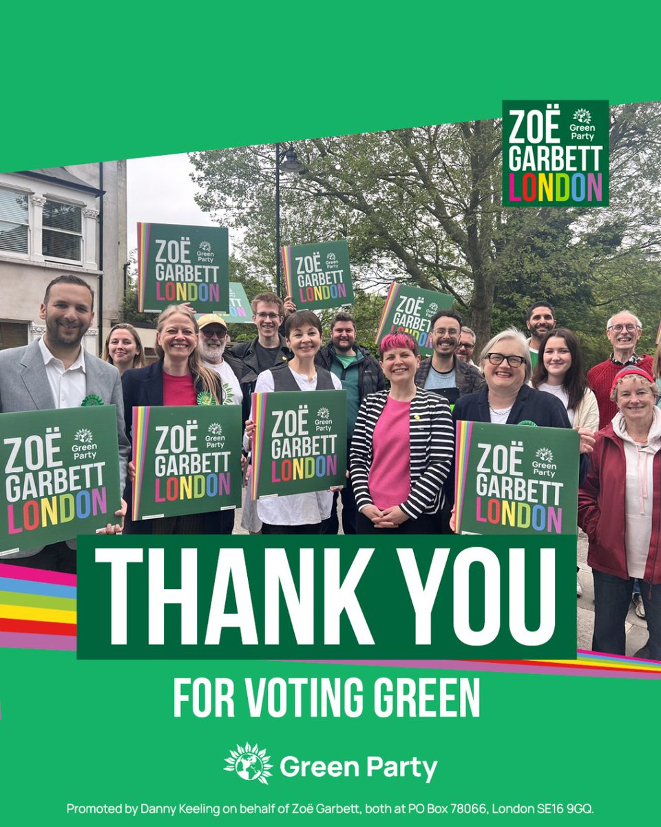 💚 Thank you to everyone who has voted Green across #London! 💚💚 You are helping us build a fairer, greener city for all of us.  💚💚💚 Why not join us and together we can get EVEN more done? ⤵️  #GetGreensElected