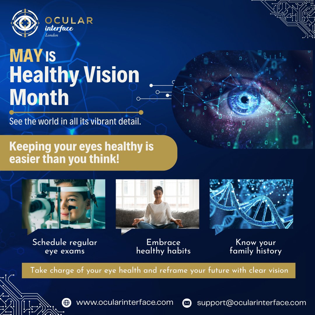 Celebrating Healthy Vision Month with OCULAR Interface! 👁✨
🎯 Visit us at: ocularinterface.com  

#Optometry #VisionCare #HealthyEyes #HealthyVision #VisionWellness #EyeCare #OcularHealth #Optometrist #VisionCheck #HealthyVisionMonth #AIforEyes #OCULARInterface