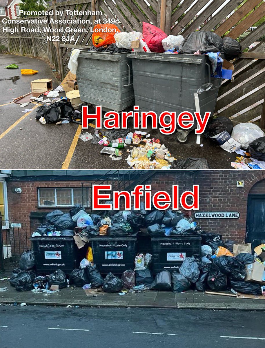 The neglect & decay of Enfield & Haringey under Labour rule. You only need to look at areas Labour already control to see what they would do to the UK. The Starmer model of high taxes & poor services needs to end. #VoteConservative #NeverLabour