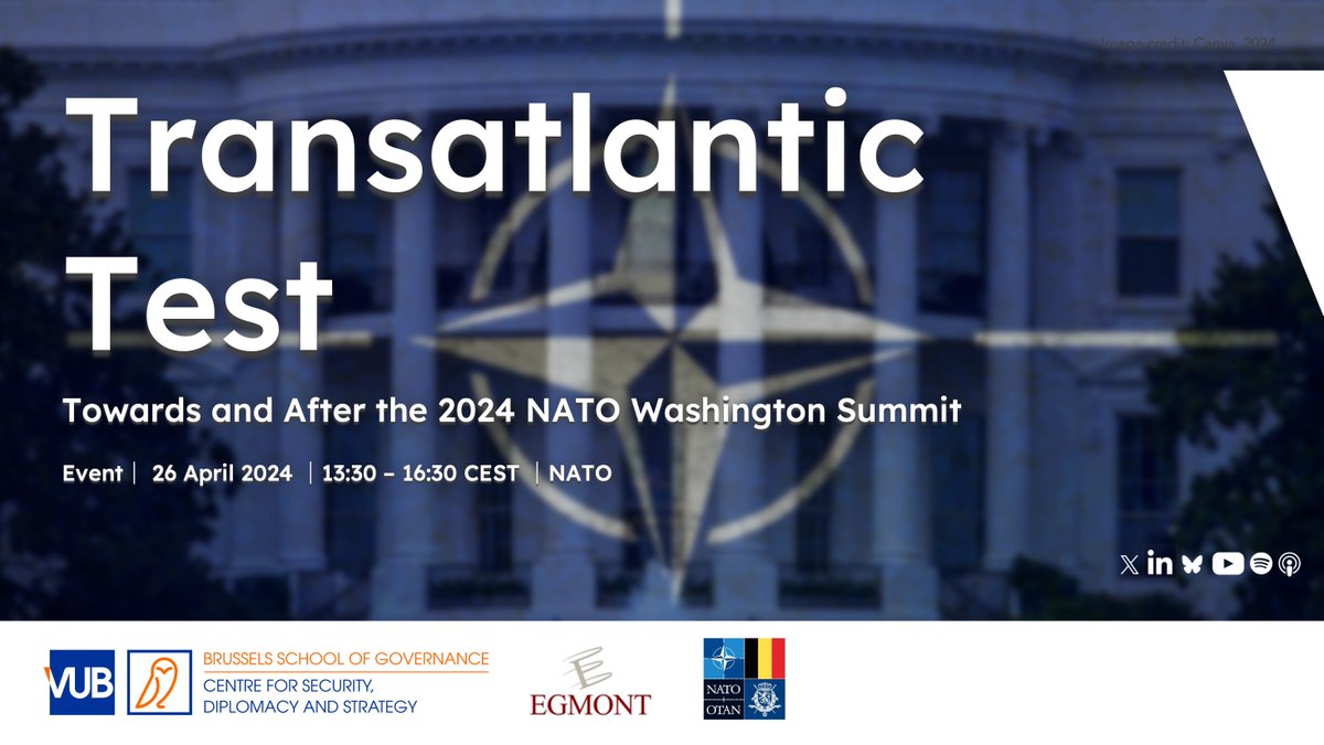 📰 If you missed our 'Transatlantic Test' event on 26 April with @BelgiumNATO @EgmontInstitute, fear not! We have drafted a short report summarising the main points: some insights in advance of the Washington Summit and for #1NATO75years. Read now🔸 csds.vub.be/event/transatl…