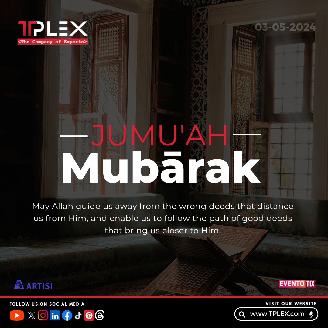 Jumu'ah Mubārak! We Wish you a blessed Friday. Visit our website and apply for exciting careers at TPLEX. tplex.com/careers/ #TPLEX #JummahMubarak #CareerOpportunities #LearningAndGrowth