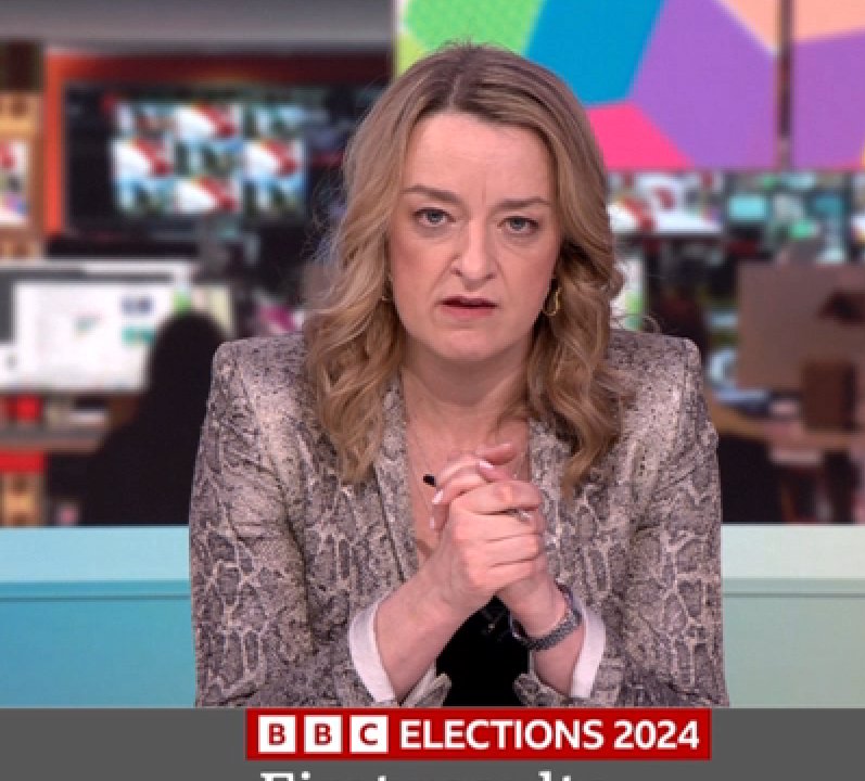 Of the many pleasures afforded by last night's disastrous results for the Tories, Laura Kuenssberg's many wonderful expressions as she announced the crushing defeats of her paymasters are surely a highlight. 
#ToriesOut #kuenssberg