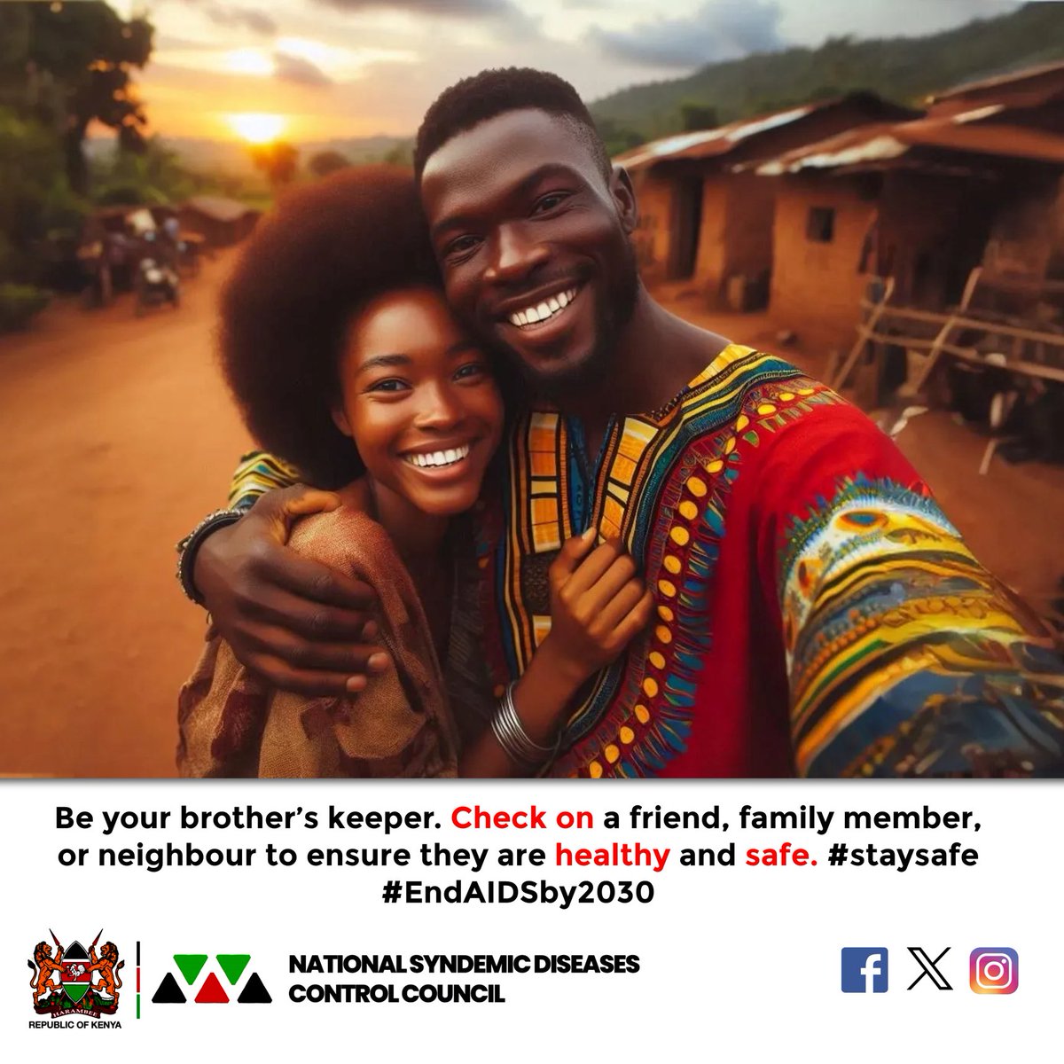 #Mentalhealth . Be your brother's keeper. Check on a friend, family member, or neighbour to ensure they are healthy and safe. #staysafe
#EndAIDSby2030