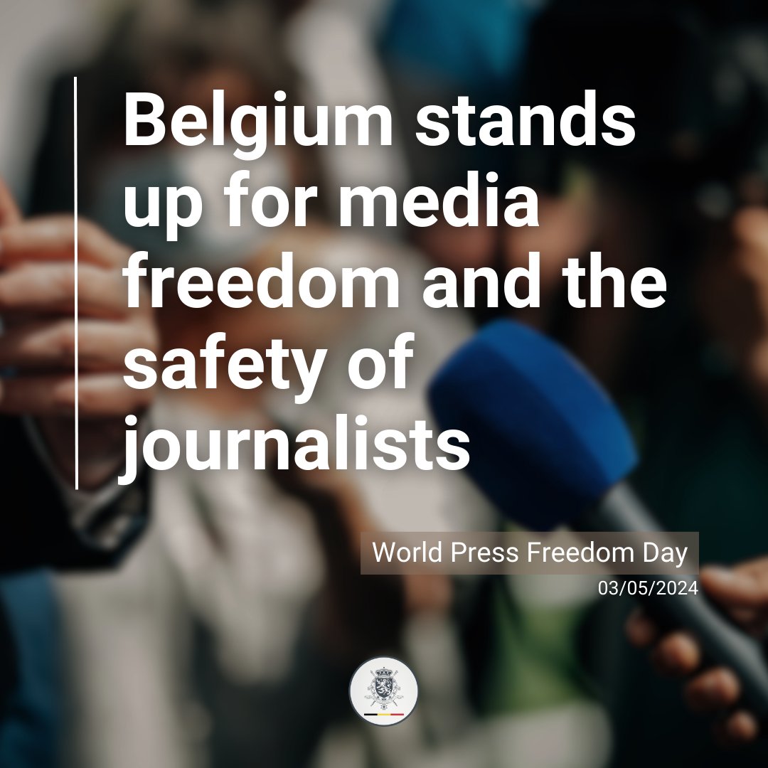 🗞️🎙️No #PressFreedom, no democracy. Allowing journalists to work freely and independently, is a fundamental cornerstone for a well-functioning and open democracy. 🇧🇪 On today's #WorldPressFreedomDay, Belgium stands up for the rights of journalists. #PressFreedomDay2024