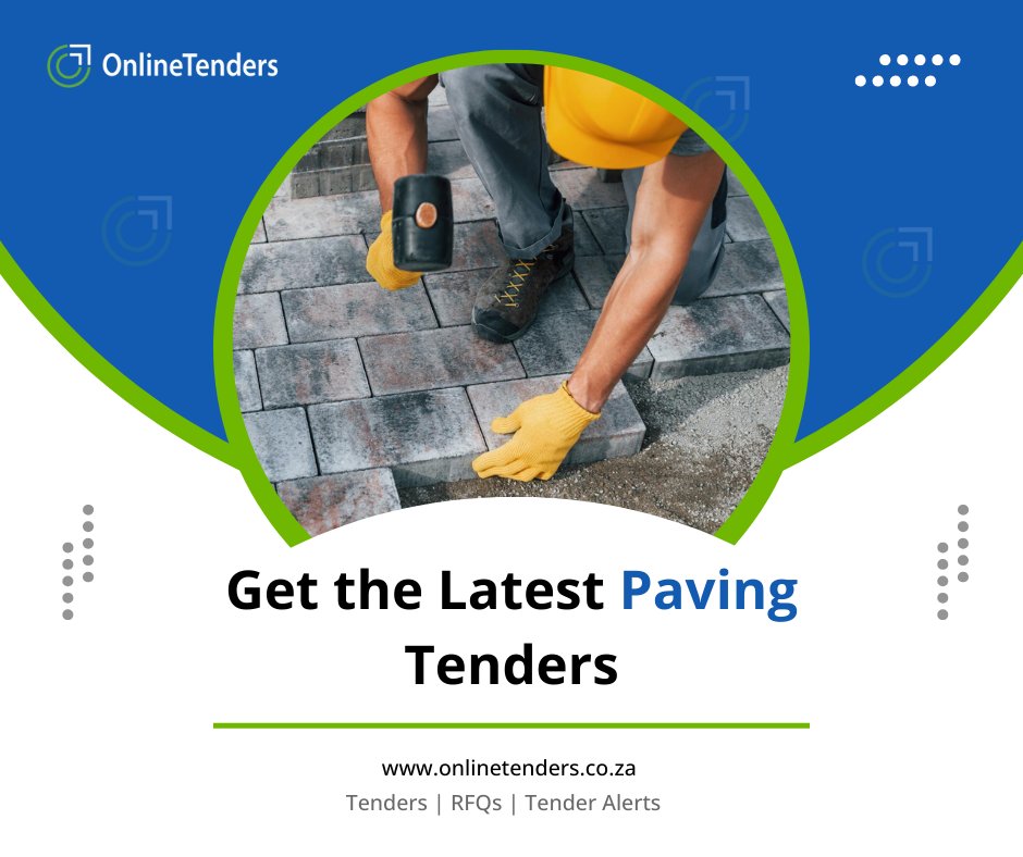 New Paving Tenders and Business Opportunities:
- Paving of Msobomvu Internal Streets (Surfaced).

#paving #pavingcontractors #businessleads #dailytenderalerts #tenders #onlinetenders

Visit the OnlineTenders website to find the latest Paving tenders:
onlinetenders.co.za/tenders/south-…