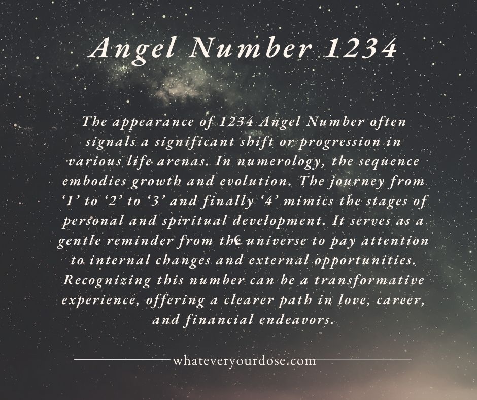 '1234: Step by step, you’re ascending to greater heights. Embrace the journey, trust the process, and align your actions with your highest aspirations. #AngelNumber #DivineProgression'