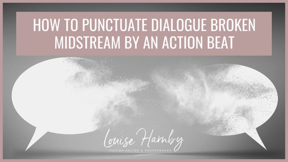 Want to know how to punctuate dialogue that’s interrupted midstream by an action beat? This post shows you one way of handling it in your fiction writing and editing practice. bit.ly/3MhBnNs