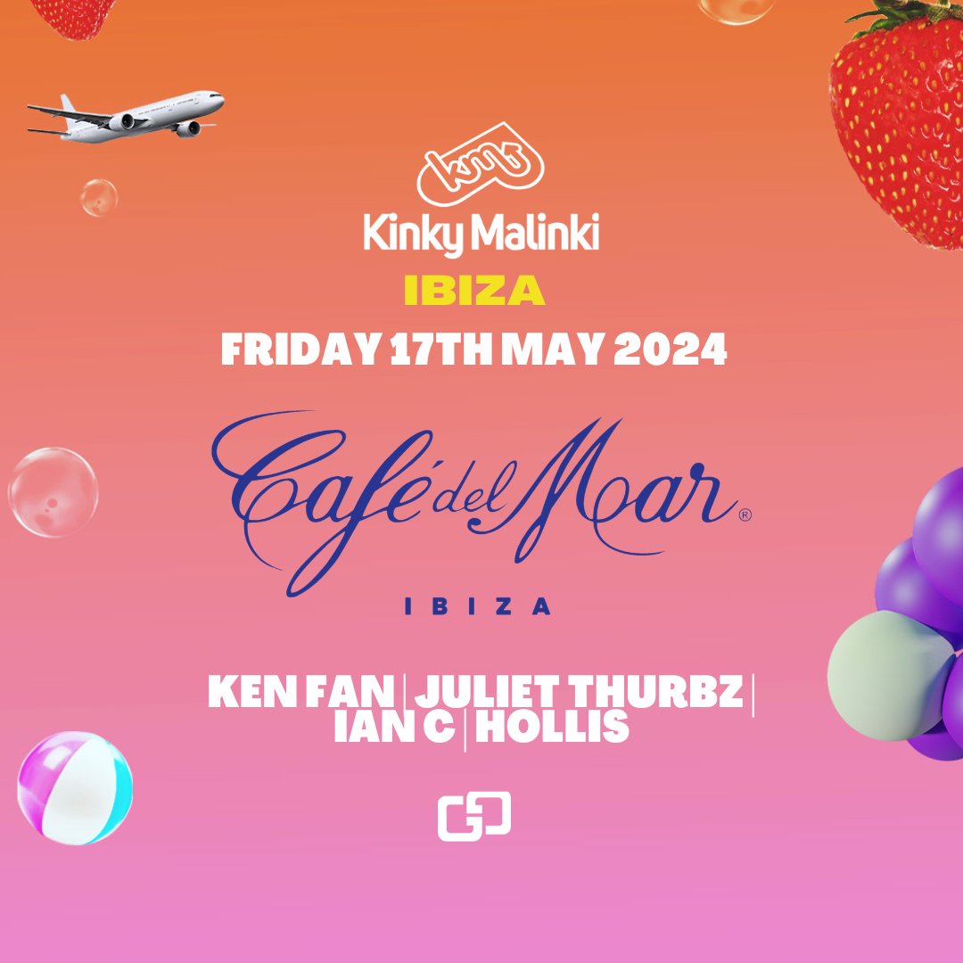 🌅 Just 2 weeks to go! Come and immerse yourself in the unrivaled atmosphere of this world-renowned sunset destination. 🎶🍹 Don't miss Kinky Malinki at Cafe Del Mar Ibiza on Friday, May 17th! #CountdownBegins #CafeDelMar #SunsetVibes