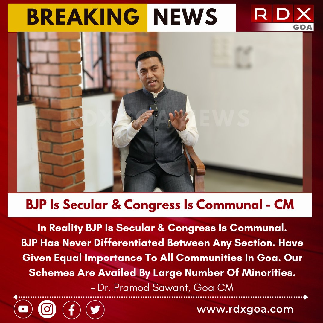 rdxgoa's tweet image. In Reality @BJP4India  Is #Secular &amp;amp; @INCIndia  Is #Communal - @DrPramodPSawant