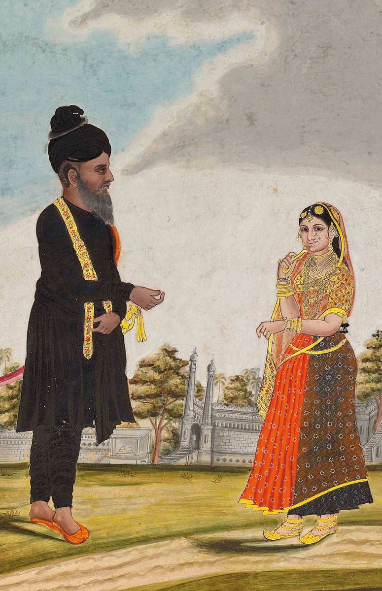 A Sikh Couple. Tanjor School, South India, 1805.