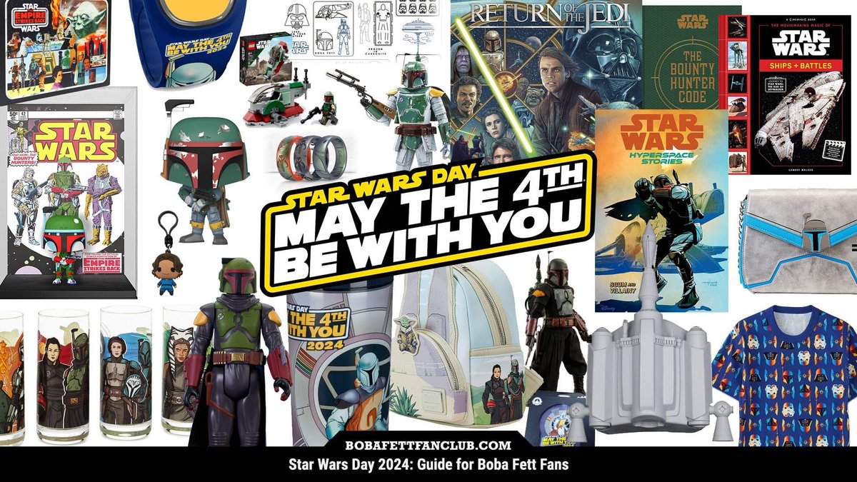 Our annual guide for #BobaFett fans of the #StarWarsDay reveals and sales on May 4th is now up: bobafett.club/starwarsday2024

#StarWars #BobaFettFanClub #DailyFett