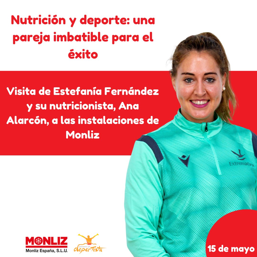El 15 de mayo visitaremos las instalaciones de Monliz junto a <a href="/Estefaniaefg5/">Estefanía Fernández González</a> y su nutricionista, Ana Alarcón, para descubrir qué papel tiene la nutrición en la preparación de una deportista camino de los Juegos Olímpicos 🤩 

#patrocina1depor #monliz #deporte