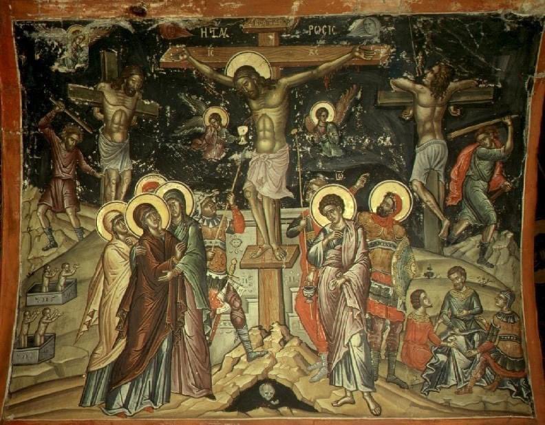Today, on Great and Holy Friday, we commemorate the awesome, holy and saving Passion of our Lord, especially his Crucifixion and Death which he endured willingly for our sakes, and also the saving confession of the grateful thief upon the cross johnsanidopoulos.com/2011/04/synaxa… #HolyWeek