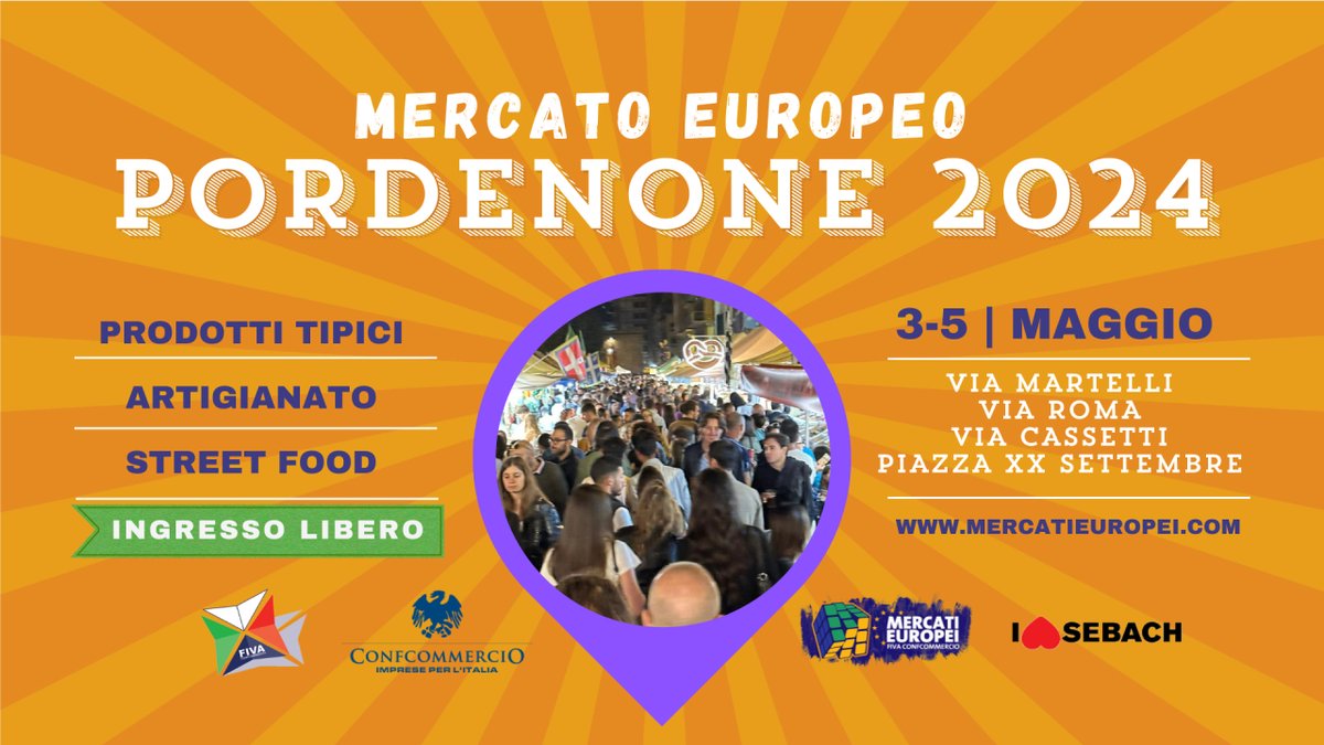 Ti ricordiamo l'appuntamento del Mercato Europeo a #Pordenone! 😍 
Tre giornate ricche di tradizioni e sapori provenienti da tutto il mondo 🌍 

Scopri di più 👉 bit.ly/mercatieuropei

#iosonofvg #visitfvg