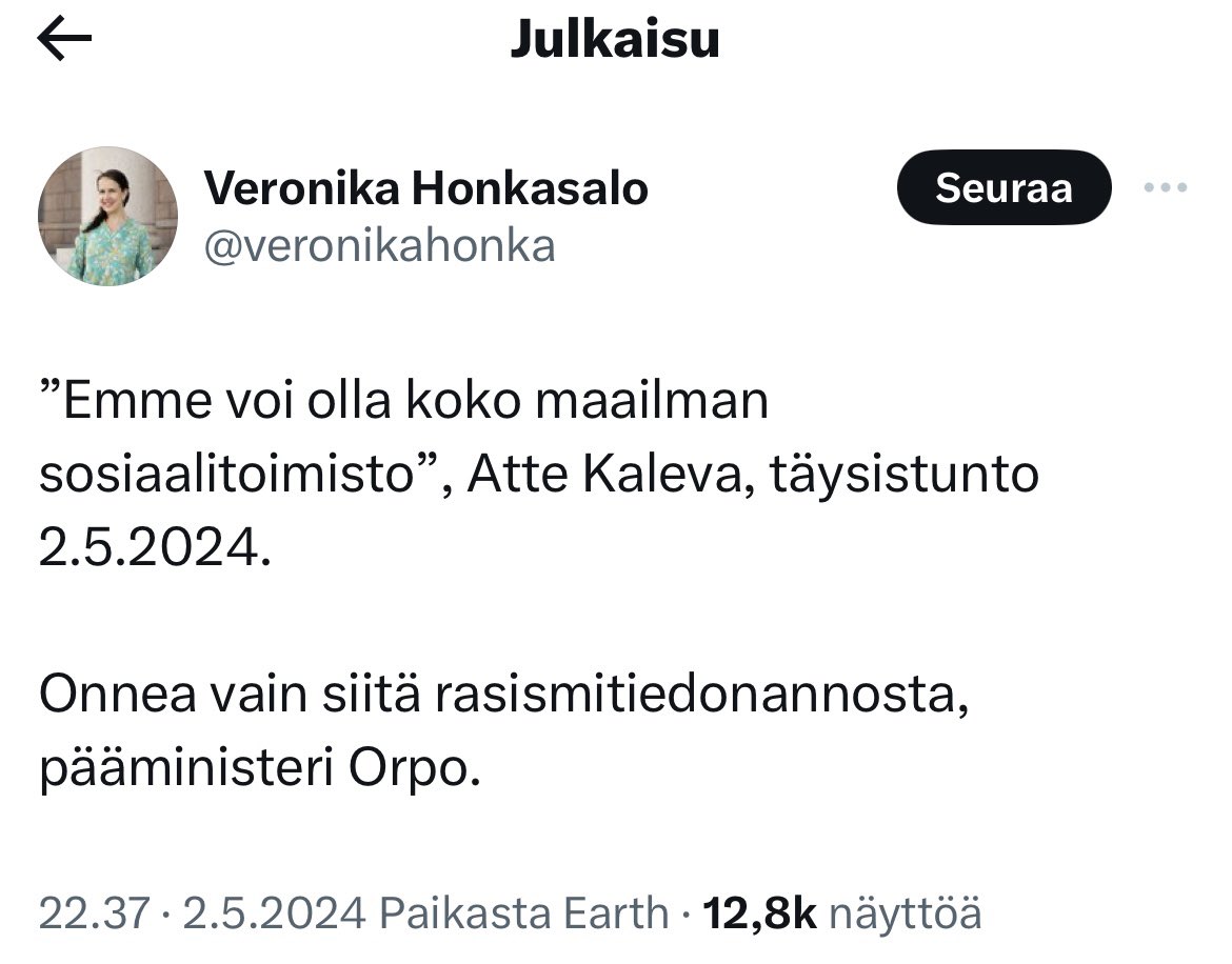 Moni on heittäytynyt hölmöksi, eikä löydä tästä Kalevan lausahduksesta rasismia. Ei hätää, autan teitä. 'Sosiaalitoimisto' viittaa avustettaviin ihmisiin. Mielikuvan luomista pummeihin, laiskoihin, loisiin tms. Saitte varmaan kiinni.