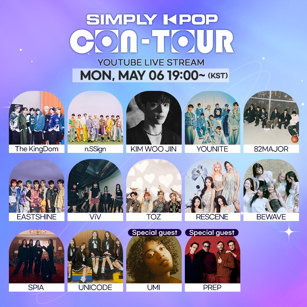 Simply CON-TOUR is open for all K-Pop fans around the world! It begins LIVE on Monday, 5/6 at 7pm KST, so don't miss out! YT : youtube.com/live/ZQW35u0AS…