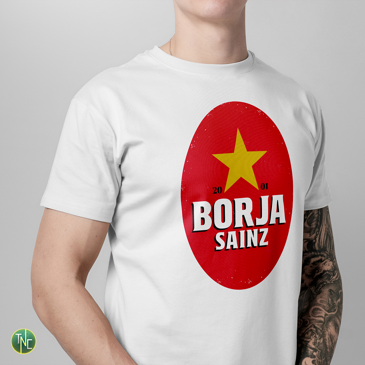 🎶 HE DRINKS ESTRELLA 🎶 To celebrate the launch of our brand new Borja Sainz t-shirt, we're offering free delivery this weekend. Get yours here 👉 tncmerch.co.uk/product/borja-… #NCFC