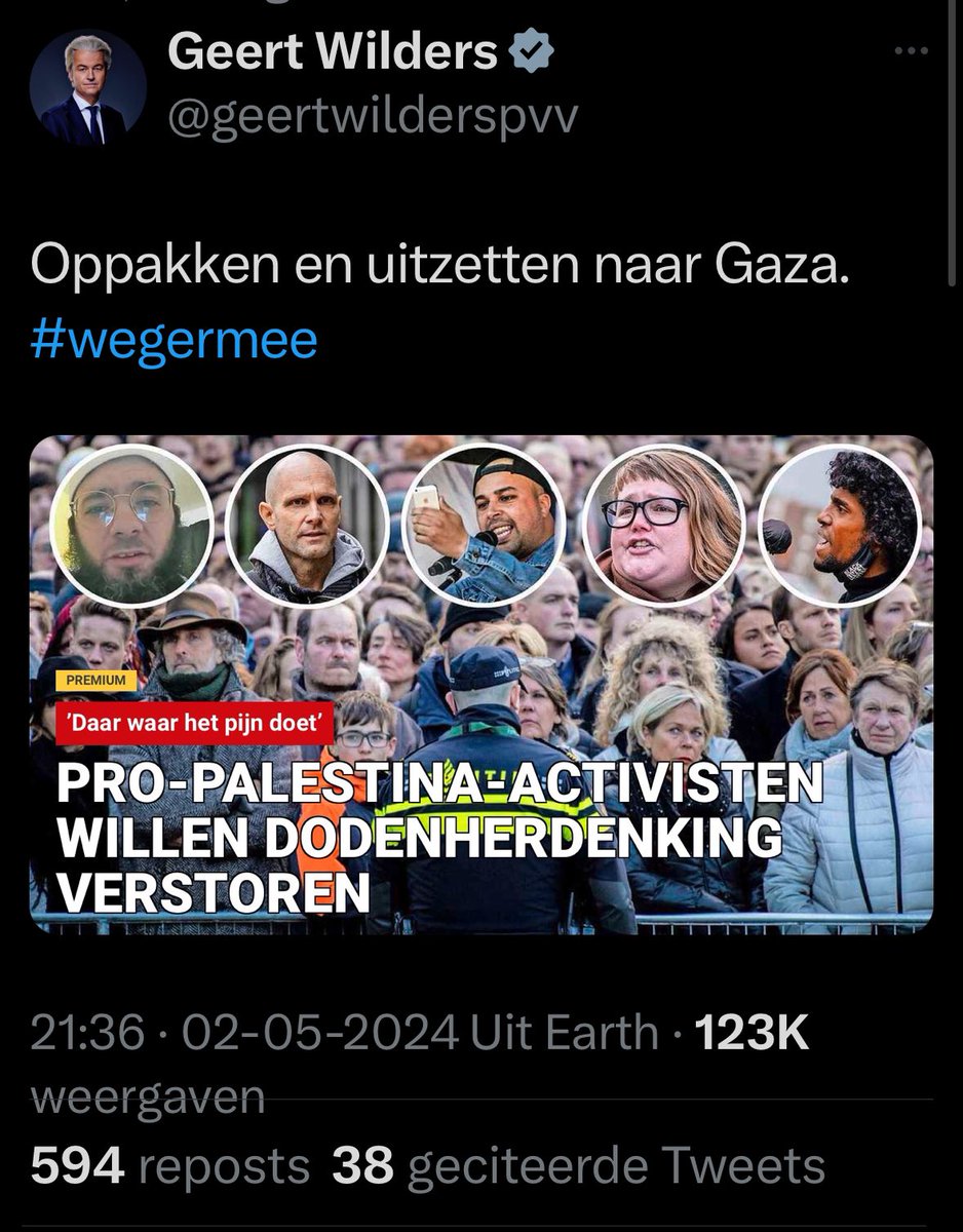 Oh kijk. Parlementariër #Wilders wil willekeurige -ook NL’se- mensen uit te zetten naar een oorlogsgebied.

Nou, laat me raden, @PieterOmtzigt en @DilanYesilgoz: jullie hadden het zelf waarschijnlijk anders geformuleerd?🥱

Erg hè? Die extra ‘s’ toen van @F__Timmermans? #formatie