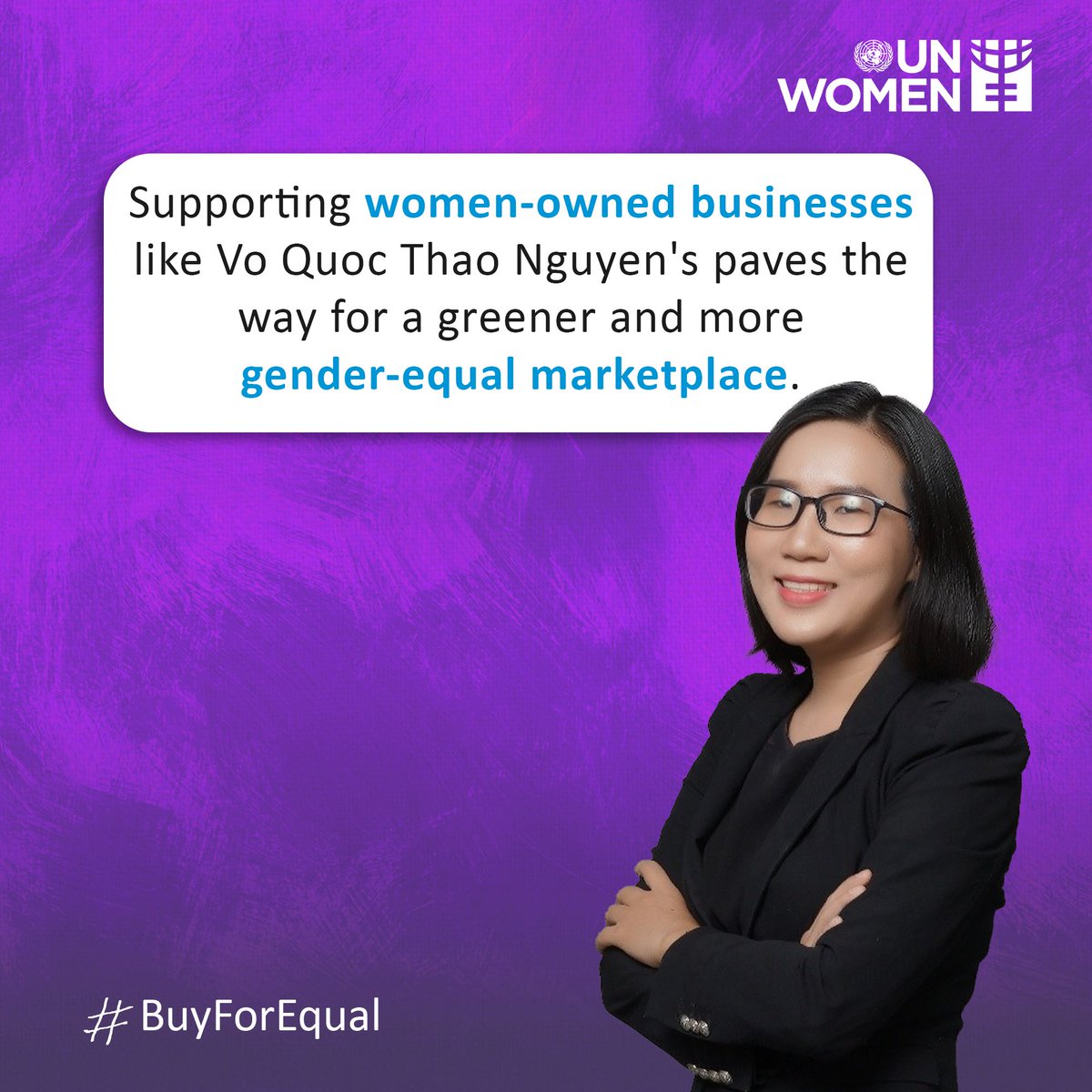 Every time we buy from women-led businesses like Vo Quoc Thao Nguyen’s, we foster change towards a sustainable marketplace. Nguyen founded Green Joy, a Vietnamese company producing biodegradable straws made from grass. Read her story: ow.ly/uH3S50RgMUZ #BuyForEqual