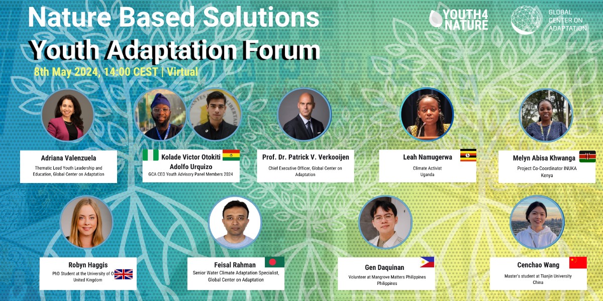 Our #YouthAdaptationForum on #NBS will raise awareness on the importance and uses of Nature-based Solutions and will encourage young people to share their best practices for climate adaptation action through their work. Find out more gca.org/events/youth-a… #Youth4Adaptation