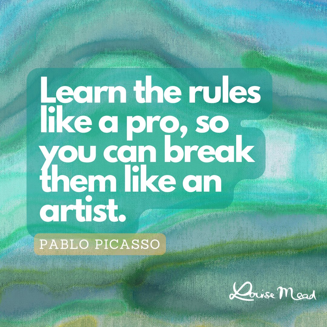 Learn the rules like a pro, so you can break them like an artist. PABLO PICASSO 

#artquotes #art #quotes #artist #quoteoftheday #artistsoninstagram #artwork #artquote #painting #artoftheday #artquotesoftheday #quotestoliveby #artistquotes #inspiration #inspirationalquotes[...]