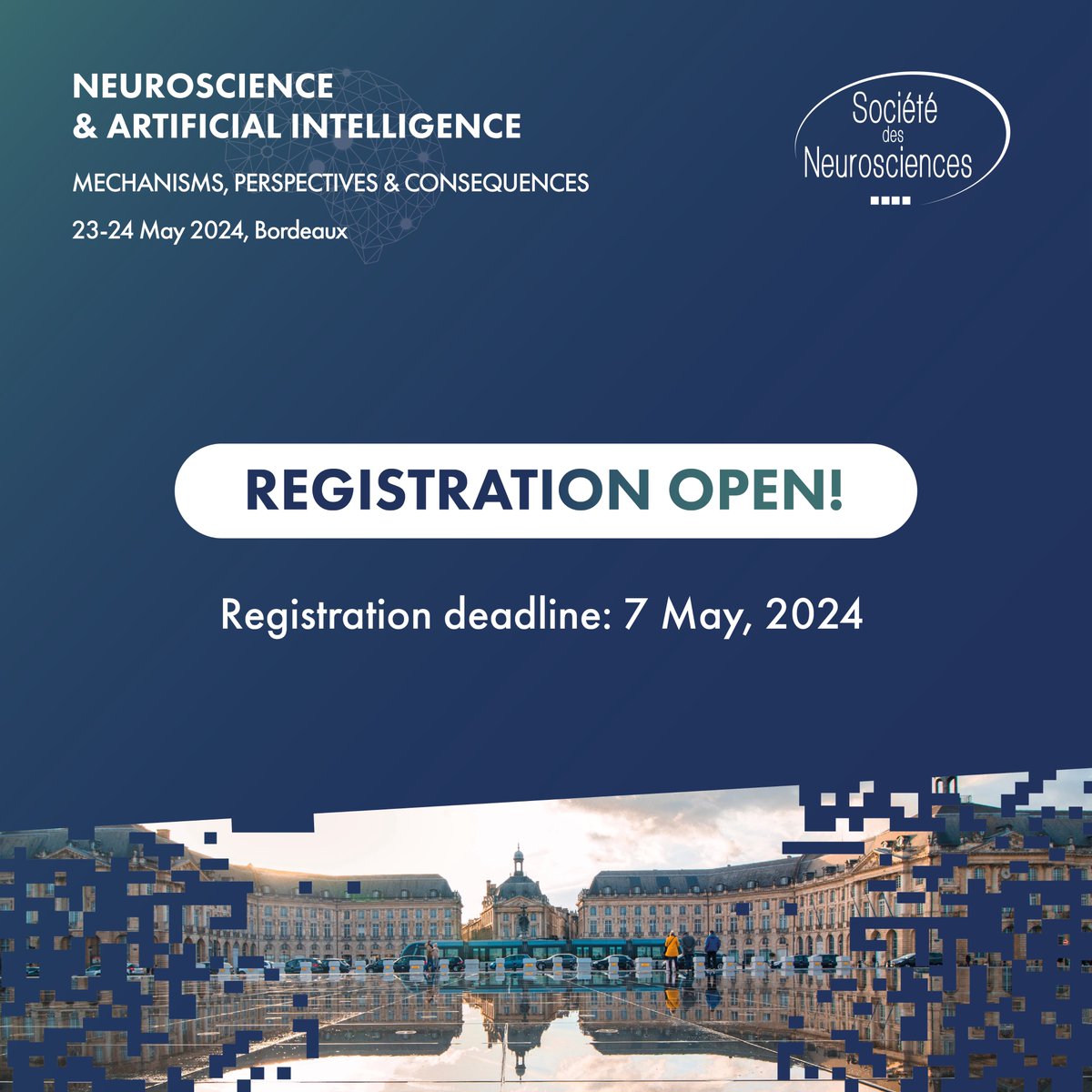 🚨 Only 5 days left to register to our 'Neuroscience & Ai' meeting (Bordeaux, 23 · 24 May)! Register before 7 May: neurosciences.asso.fr/JT2024/